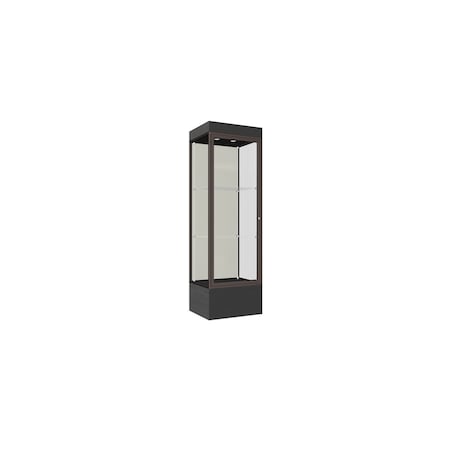 Ghent Lighted Floor Display Case 24x76x20, 12" Base, Bronze 93LFWH-BZ-BLK