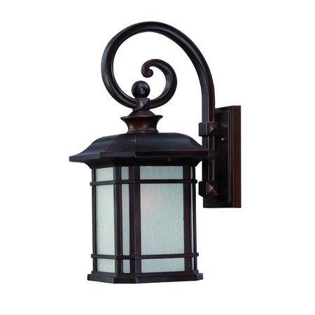 Homeroots XL Antique Bronze Frosted Linen Glass Lantern Wall Light 398627
