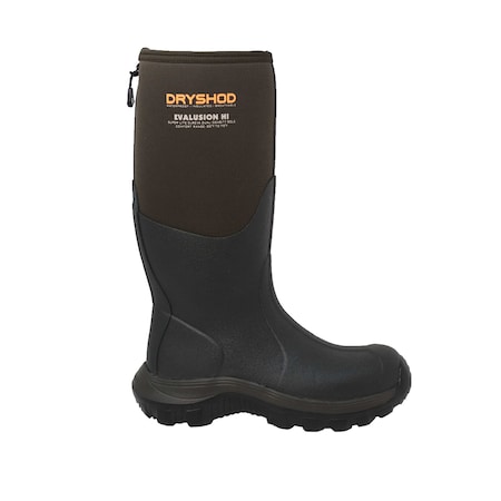Dryshod Evalusion Hi Super Lightweight Waterproof Boot, Rubber, Insulated, Brown, Mens Size 11 EVA-MH-BR-011