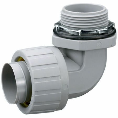 Hubbell Wiring Device-Kellems Conduit Fitting Connector, 1 in, Liquid-Tight, Nylon, PVC Coated, Gray P1009NGY