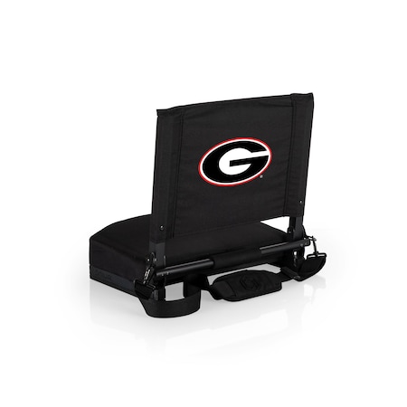Picnic Time Family Of Brands NCAA Georgia Bulldogs Gridiron Stadium Seat - Lightweight, Black 627-01-179-184-0