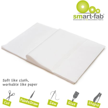 Smart-Fab Art & Decoration Fabric Sheets, 12in. x 18in. Sheets, White, 90PK 23812184510