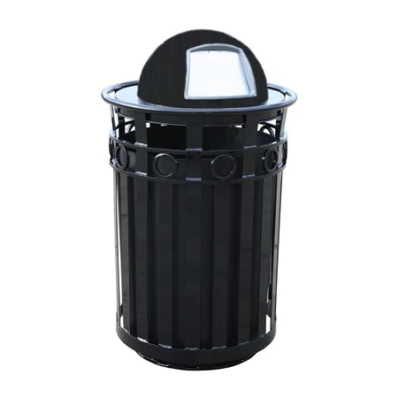 Witt Industries Black Decorative, Outdoor Waste Receptacle with Dome Top M3600-R-DT-BK