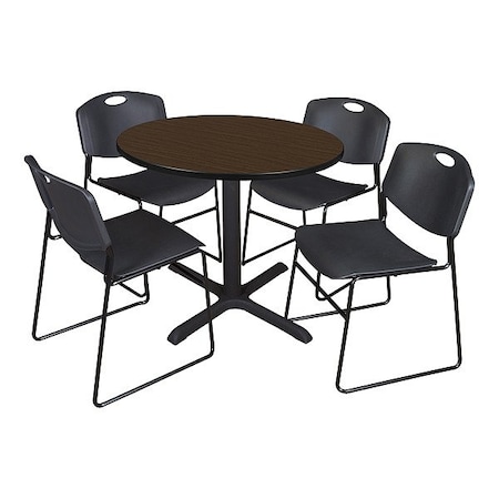 Cain Breakroom Table and Chair Set TB42RNDNW44BK