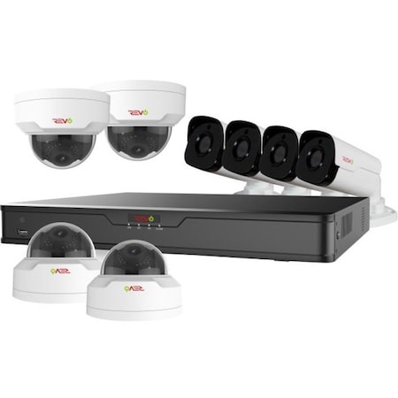Revo America Ultra HD 16 Channel 3TB NVR Surveillance System with 8 x 4 Megapixel Cameras RU162MD4GB4G-3T