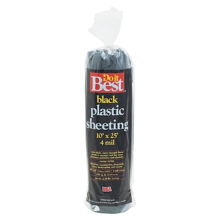 Do It Best 10 'x25 ' Black 4 Mil. Poly Film Sheeting 626162