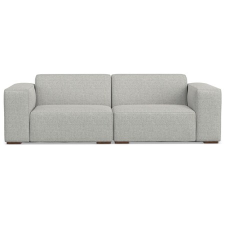Homeroots 88" Gray Fabric Modular Sofa With Brown Legs 641016