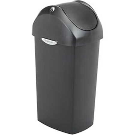 Simplehuman 16 gal Plastic Swing Lid Can, Black CW1333