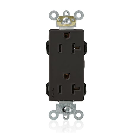 Leviton Straight Blade Receptacle, 5-20R, 20 A, 125V AC, Flush Mount, Self-Grounded M1636-E