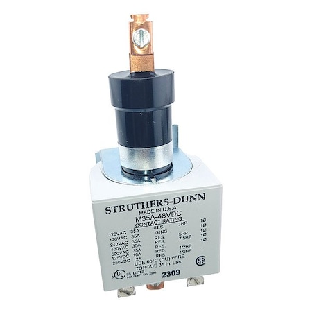 Struthers-Dunn MercuryDisplacementContactor, 1NO, 48VDC M35A-48VDC