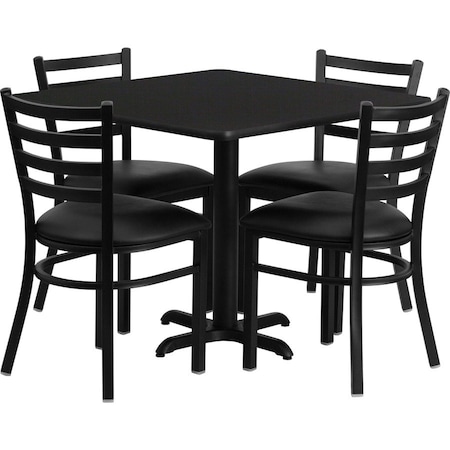 Flash Furniture Square Laminate Table, 36" W, 36" L, 30" H, Laminate Top, Wood Grain HDBF1013-GG