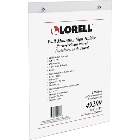 Lorell WallMounted Sign Holder, No Color LLR49209