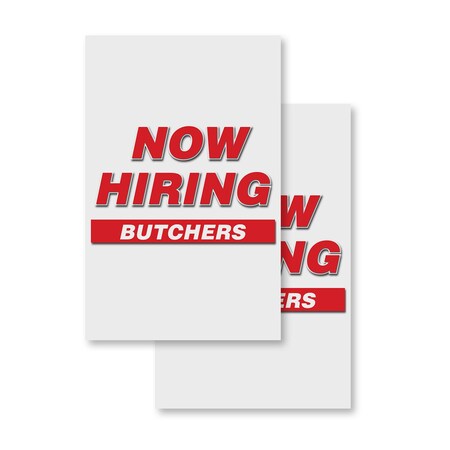 Signmission Butchers, Vinyl Decals Only 24 Inch x 36 Inch, Vinyl Decal, 2PK DSB-2436-2PACK-BUTCHERS