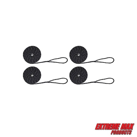 Extreme Max 3006.3033 BoatTector Double Braid Nylon Dock Line Value 4-Pack-3/8" x 15' w Reflective Tracer 3006.3033
