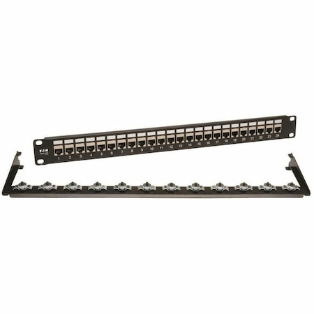 Tripp Lite 24-PORT SHIELDED CAT6 PATCH PANEL FEED THROUGH RACKMOUNT RJ45 1URM TAA N254-024-SH