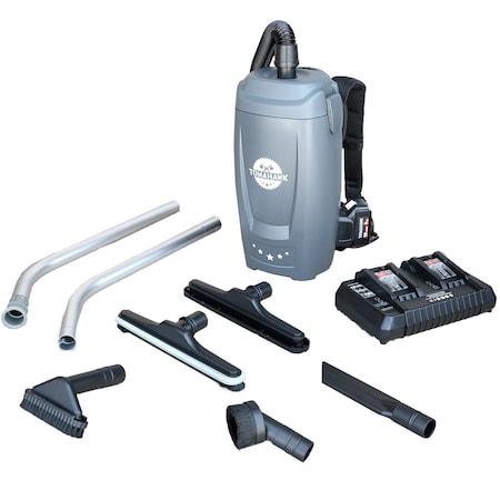Tomahawk Power 18V Battery Powered Backpack Vacuum 6L for Janitorial Cleaning Lightweight Cordless Commercial TVAC6MAX