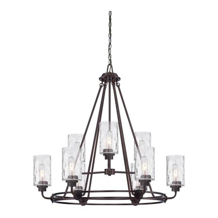 Designers Fountain Old English Bronze Gramercy Park 9 Light 2 Tier Chandelier 87189-OEB