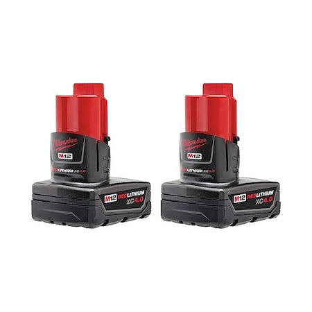 Milwaukee Tool Battery, 3 1/2" L, 4 3/8" H, 12V DC 48-11-2442