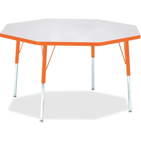 Jonti-Craft Berries Octagon Activity Table, 48 in. x 48 in., A-height, Freckled Gray/Orange/Gray 6428JCA114