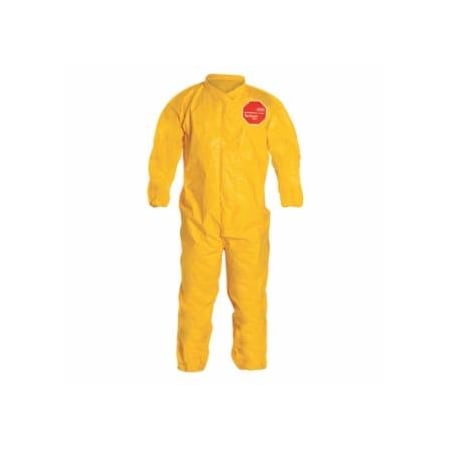 Dupont Tychem 2000 Coverall, Bound Seams, Collar, Elastic Wrists and Ankles, Zipper Front, Storm Flap, 12PK 251-QC125B-2XL