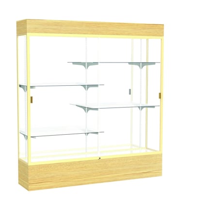 Ghent Lighted Floor Display Case 72x80x16, Mirror, Champange 2176MB-GD-LV