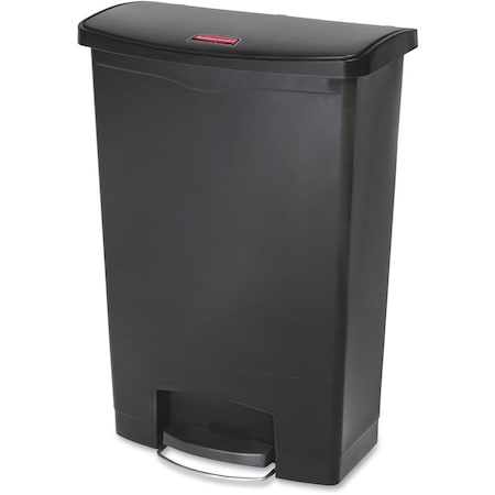 Rubbermaid Commercial Slim Jim Step-On 24 gal Rectangular Slim-Profile Plastic Can, Black, Foot Pedal, Plastic, 23 3/8 in 1883615
