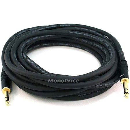 Monoprice 25ft Premier Series 1/4inch (TRS or Stereo Phono) Male to Male 16AWG Cable 4796