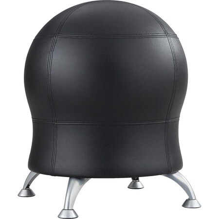 Safco ZENERGY BALL CHAIR, BLACK SEAT/BLACK BACK, SILVER BASE 4751BV