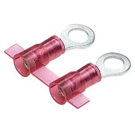 Panduit Ring Terminal, #6 Stud Size, 18 AWG, 600 V, Nylon Insulated, Red, 3000 PK PNF18-6R-3K