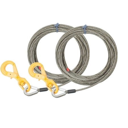 Mytee Products 7/16in x 100ft Winch Cable Rope Wrecker Tow Truck Rollback - Steel Core 18100lbs BS, 2PK WW716-100x2