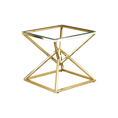 Best Master Furniture Clear Glass With Gold Plated Side Table E50 Gold Plated