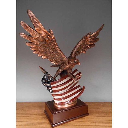 Marian Imports Eagle with Flag Sculpture - 11.5 x 15.5 in. 51162