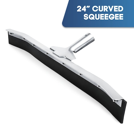 Dsv Standard Curved Floor Squeegee 24", Rubber Blade Garage Squeegee, Taper Pole Connection, Handle not included 87224