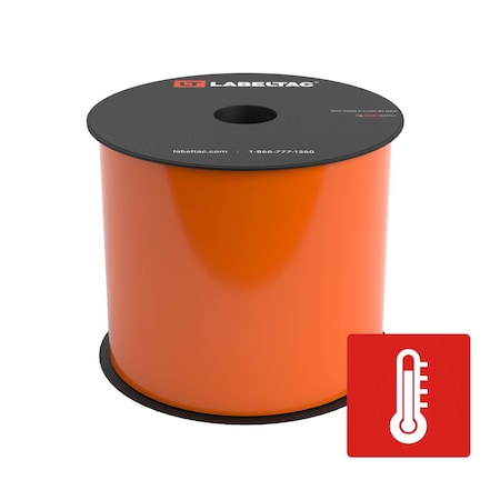 Labeltac High Temperature Supply 4in x 100ft LT4/Pro X, Orange LT406HT