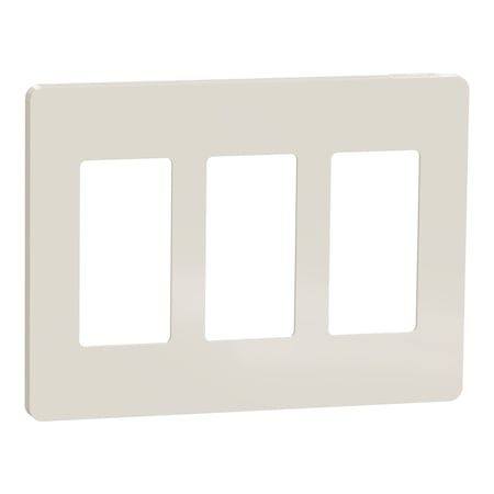 Square D Cover Frame, X Series, 3 Gangs, Screwles, Number of Gangs: 3 Plastic, Matte Finish, Light Almond SQWP141003LA