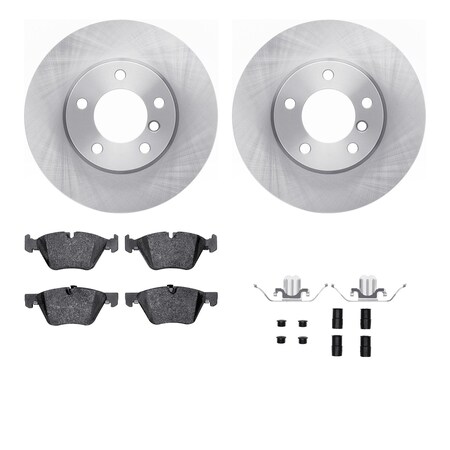 Dynamic Friction Co DFC Rotors with EURO 5000 Ceramic Brake Pads includes Hardware 6612-31258