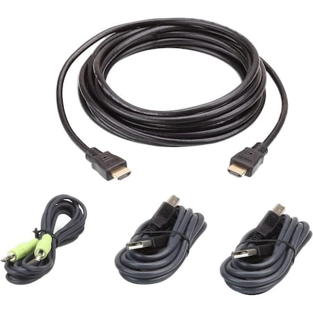 Aten KVM Cable-TAA Compliant - 10 ft KVM Cable for KVM Switch - First End: HDMI Digital Audio/Video 2L7D03UHX4