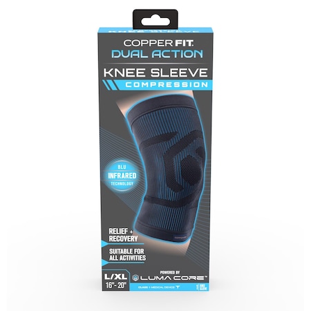 Copper Fit Dual Action Compression Knee Sleeve CFMOBKNLXL