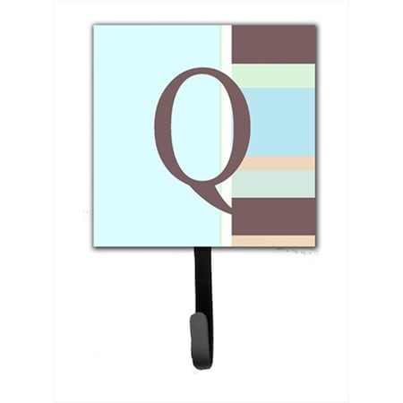 Carolines Treasures Letter Q Initial Monogram - Blue Stripes Leash Holder Or Key Hook CJ1003-QSH4