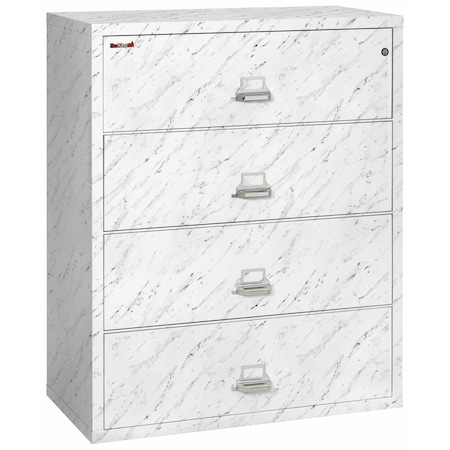 Fireking 4 Drawer, 1 Hr Fire & impact rated, 44" wide lateral Calcutta Marble 4-4422-CMA