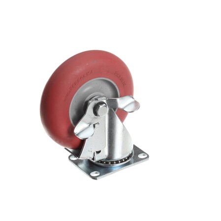 Carter Hoffmann 5''SWIVEL CASTER W/BRK RED 18301-5288