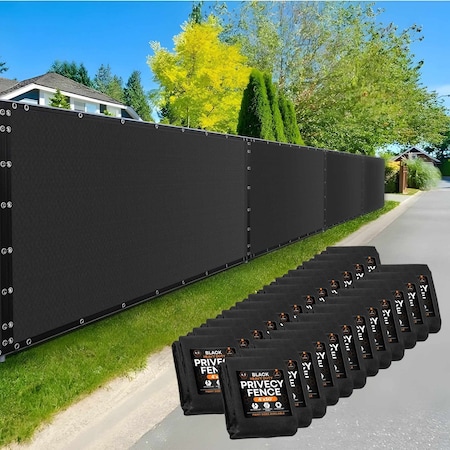 Xpose Safety Privacy Fence Screen 4ft x 50ft, Black, 24PK PS-450BK-24-X