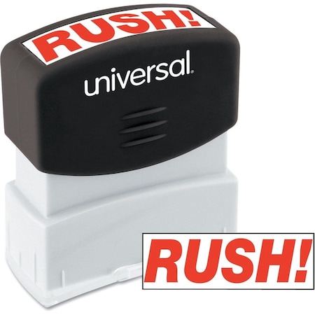 Universal Message Stamp, RUSH, Pre-Inked/Re-Inkable, Red UNV10069***