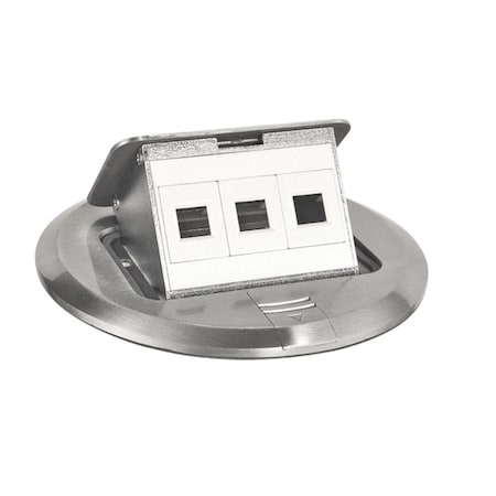 Southwire Electrical Box, 42.8 cu in, Pop-Up Floor Box Type, Stainless Steel, Round Shape FBCVSS-3D-KIT