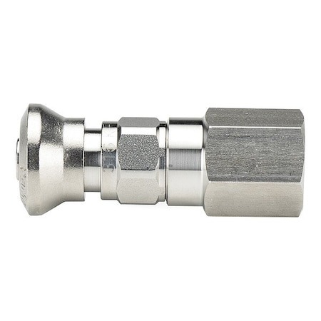 Parker Coupler, 316 Stainless Steel Body, Push-to-Connect Lock, 1/4"-18 Thread Size 4F-Q4CY-SSP