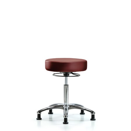 Blue Ridge Ergonomics Vinyl Stool, Chrome, Med Bench, Glides, Taupe BR-VMBSO-CR-NF-RG-8815