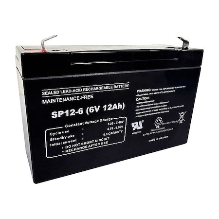 Zoro Select Battery, SLA, DC 6V, 12Ah (Formerly LumaPro) 48H471