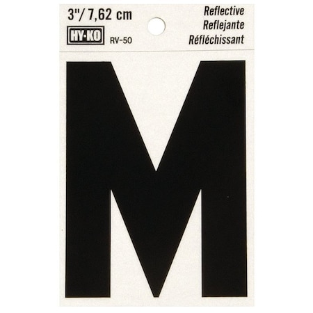 Hy-Ko Letter House M 3In Refl Blk RV-50/M