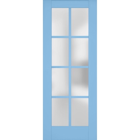 Sartodoors Slab Barn Door Panel Solid Core Modern Interior VEREGIO7412S-AQU-18 x 80