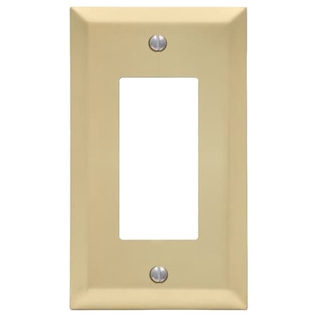 Amerelle Century Wallplate, 4-15/16 in L, 2-7/8 in W, 1 -Gang, Steel, Gold, Satin Brass 163RSB